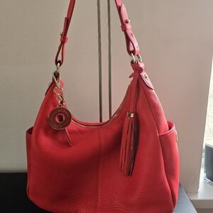 Isaac Mizrahi Vibrant Red Leather Shoulder Bag